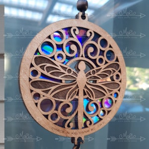 Digital File Dragonfly Suncatcher | Repurposing DVDs | Laser Cut File | SVG, PDF, EPS | Digital File