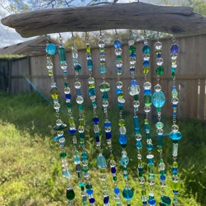 Custom Glass Bead Driftwood Suncatcher – Handcrafted, Personalized, 4 Sized Available